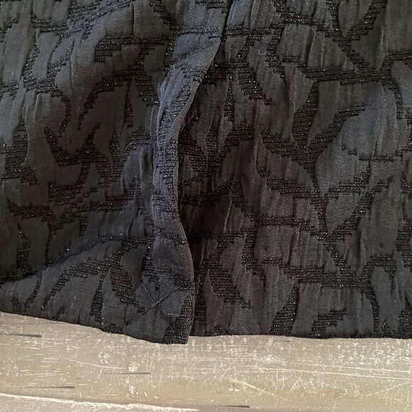 Coldwater Creek Jacquard Pencil Skirt P12 Black Textured Lined Glitter New Slit - Picture 10 of 11
